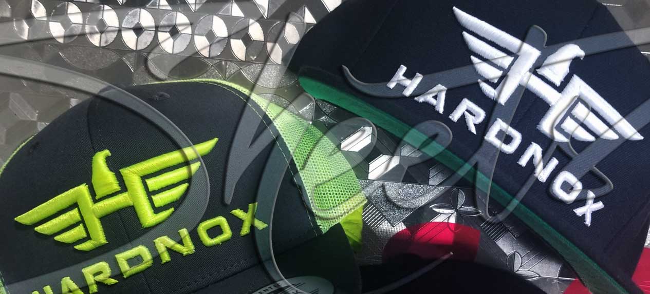 Custom branded apparel hats sheets dmc